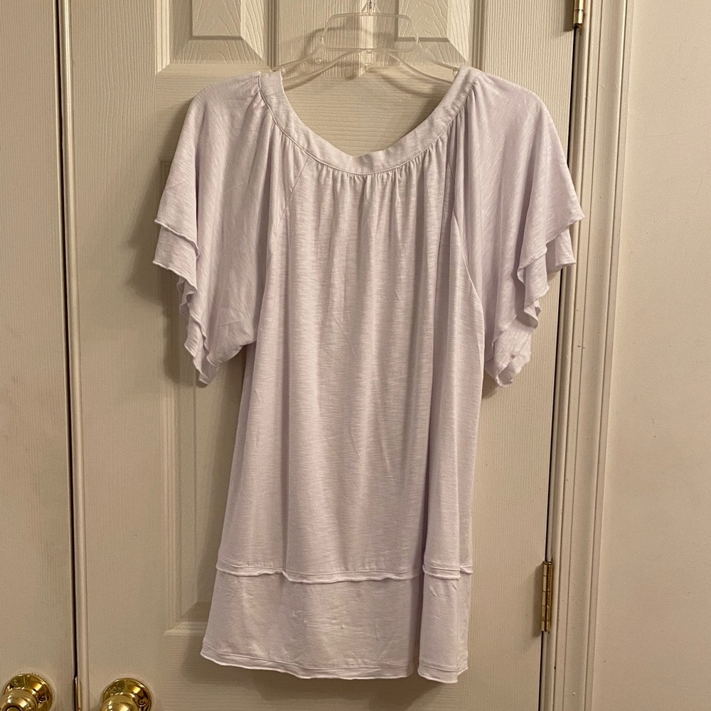 Style & Co. White Short Sleeve Blouse - Picture 6 of 7